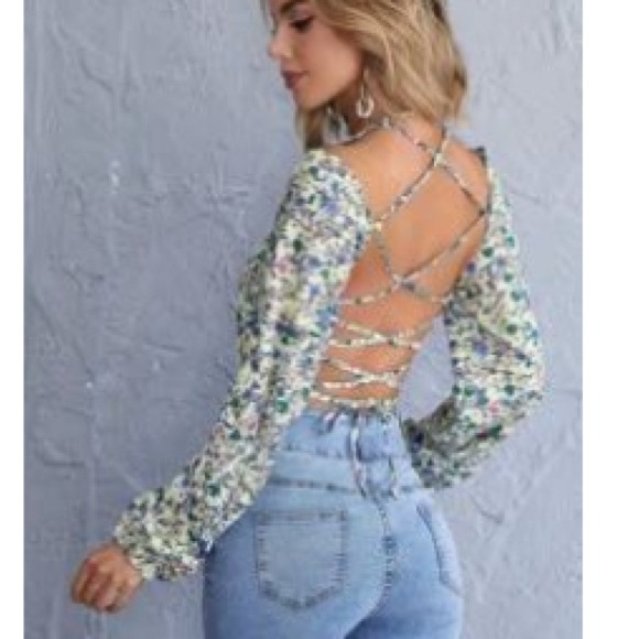 Criss cross tie top by SHEIN (never worn) - Picture 1 of 6